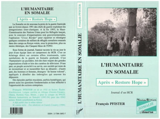 L'humanitaire en Somalie - François Pfister - Editions L'Harmattan