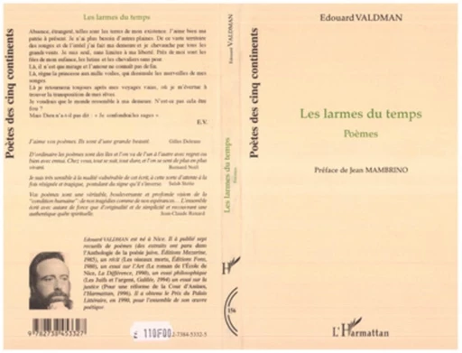 Les larmes du temps - Edouard Valdman - Editions L'Harmattan