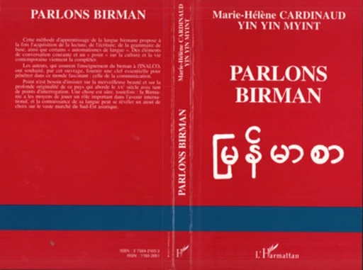 Parlons birman - Marie-Hélène Cardinaud - Editions L'Harmattan