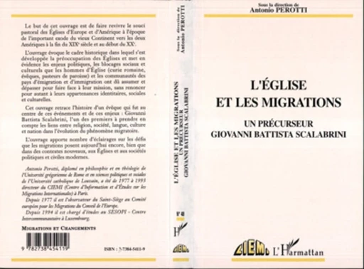 L'Eglise et les migrations - Antonio Perotti - Editions L'Harmattan