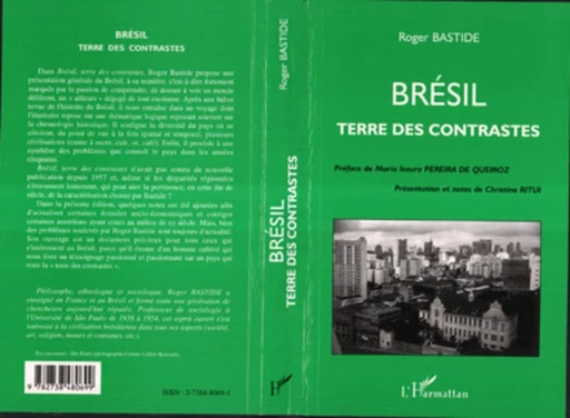 BRÉSIL TERRE DES CONTRASTES - Roger Bastide - Editions L'Harmattan