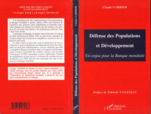 Défense des Populations et Développement - Claude Garrier - Editions L'Harmattan