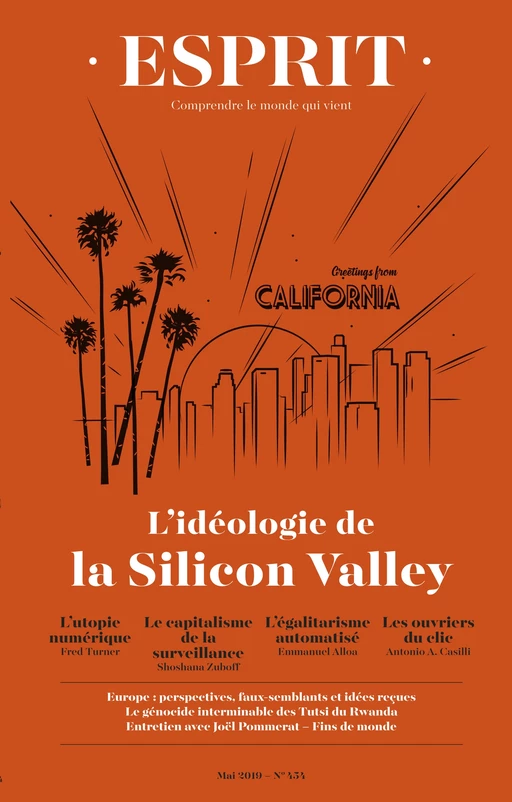 Esprit mai 2019 L'idéologie de la Silicon Valley - Emmanuel Alloa, Ted Turner, Shoshana Zuboff - Editions Esprit