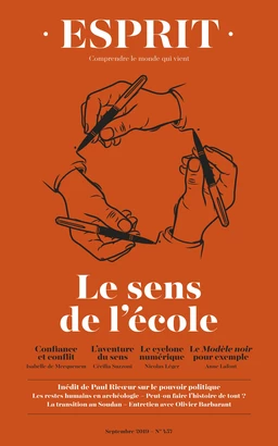 Esprit septembre 2019 Le sens de l'école