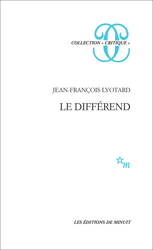 Le Différend - Jean-François Lyotard - Minuit