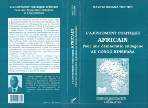 L'AJUSTEMENT POLITIQUE AFRICAIN - Mayoyo Bitumba Tipo-Tipo - Editions L'Harmattan