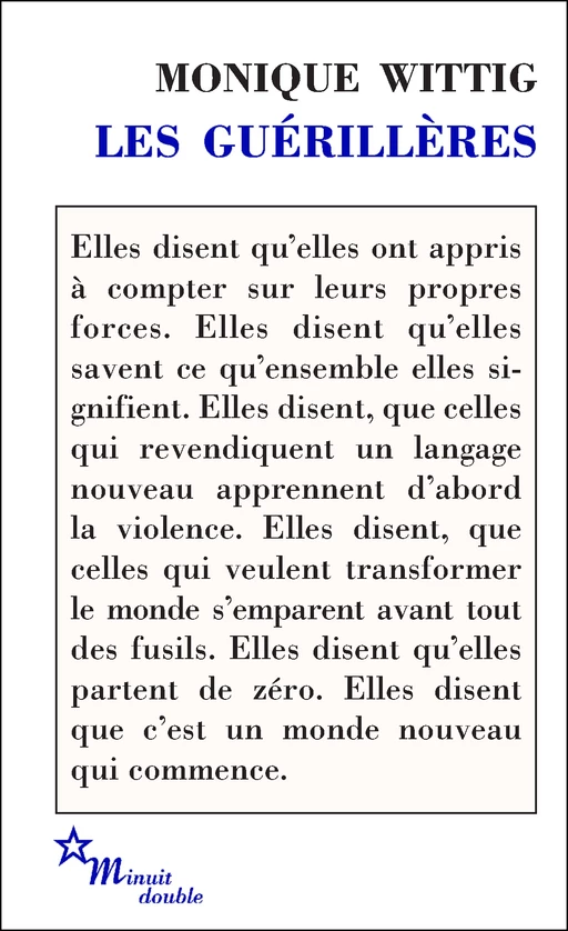 Les Guérillères - Monique Wittig - Minuit