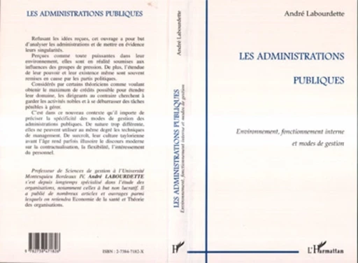 Les Administrations Publiques - André Labourdette - Editions L'Harmattan