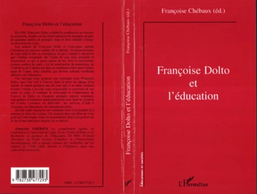 FRANÇOISE DOLTO ET L'ÉDUCATION - Françoise Chébaux - Editions L'Harmattan