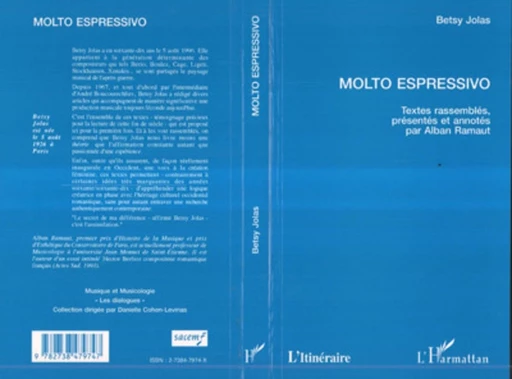 MOLTO ESPRESSIVO - Betsy Jolas - Editions L'Harmattan