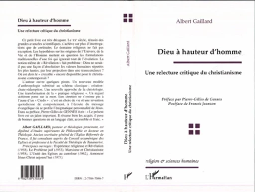 Dieu à Hauteur d'homme - Albert Gaillard - Editions L'Harmattan