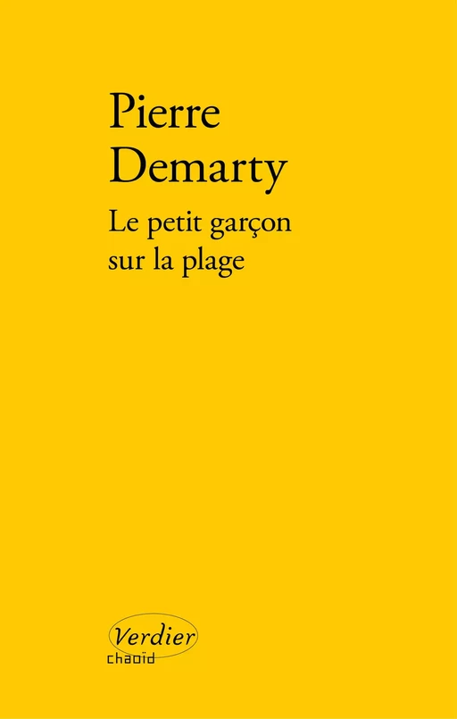 Le petit garçon sur la plage - Pierre Demarty - Editions Verdier