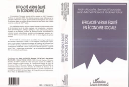 EFFICACITÉ VERSUS ÉQUITÉ EN ÉCONOMIE SOCIALE