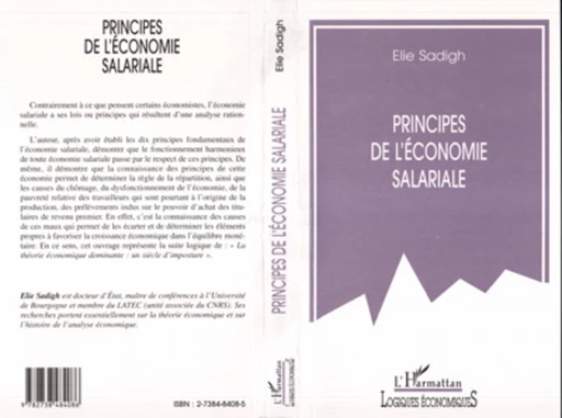 Principes de l'économie salariale - David Sadigh - Editions L'Harmattan