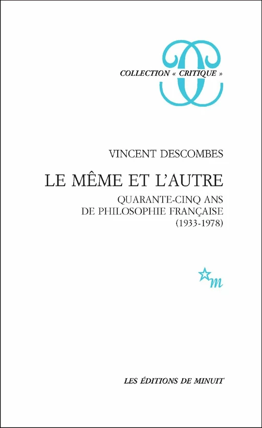 Le Même et l'Autre - Vincent Descombes - Minuit