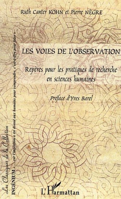 Les voies de l'observation - Pierre Nègre - Editions L'Harmattan