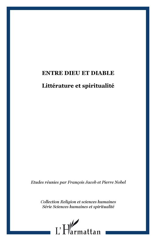 Entre dieu et diable -  - Editions L'Harmattan