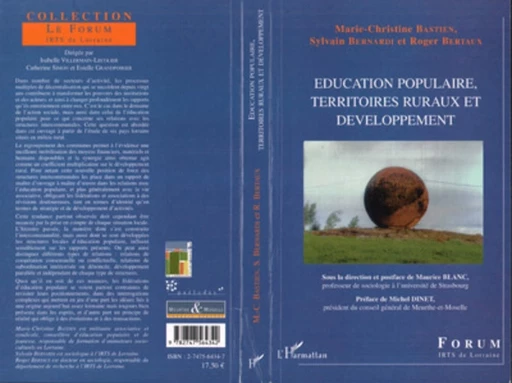 Education populaire, territoires ruraux et développement - Sylvain Bernardi, Marie-Christine Bastien, Roger Bertaux - Editions L'Harmattan