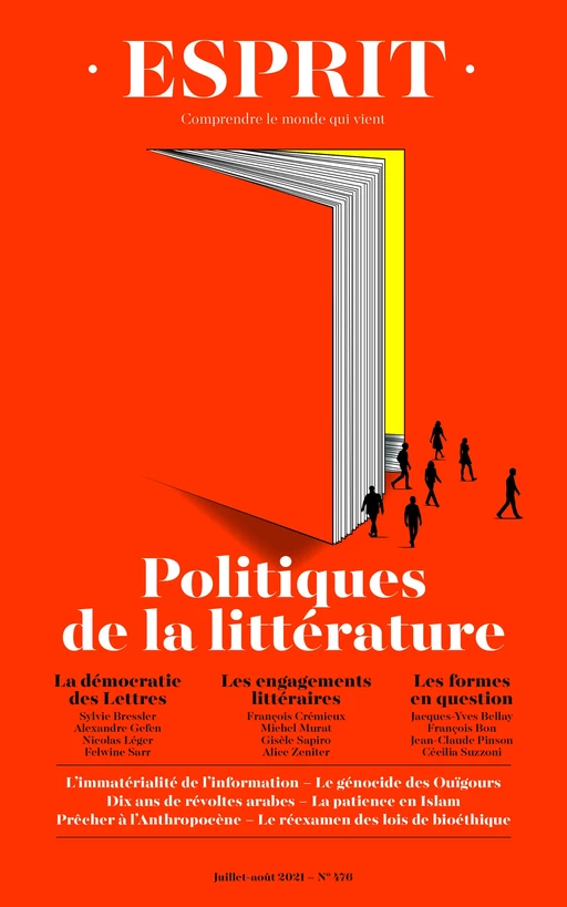 Esprit - Politiques de la littérature - Alexandre GEFEN, Jean-Claude Pinson, Alice Zeniter - Editions Esprit