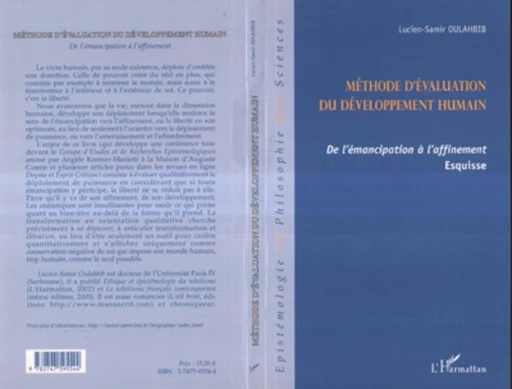 Méthode d'évaluation du développement humain - Lucien-Samir Oulahbib - Editions L'Harmattan