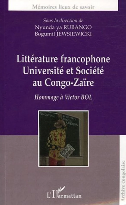 Littérature francophone - Bogumil Jewsiewicki, Nyunda Ya Rubango - Editions L'Harmattan