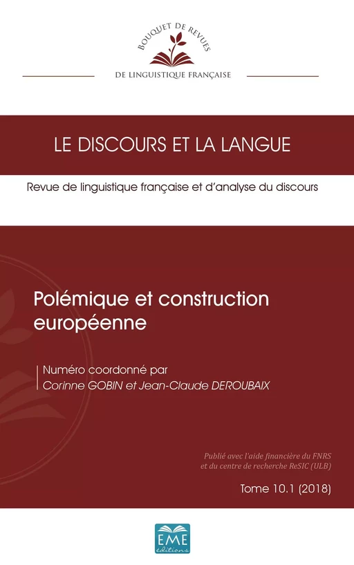 Polémique et construction européenne - Corinne Gobin, Jean-Claude Deroubaix - EME Editions