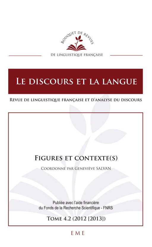 Figures et contexte(s) - Geneviève Salvan - EME Editions