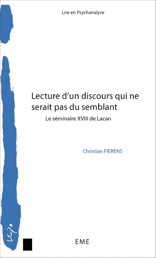 Lecture d'un discours qui ne serait pas du semblant -  - EME Editions