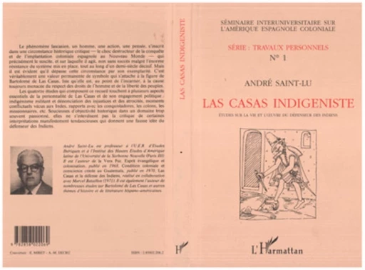 Las Casas indigéniste - André Saint-Lu - Editions L'Harmattan