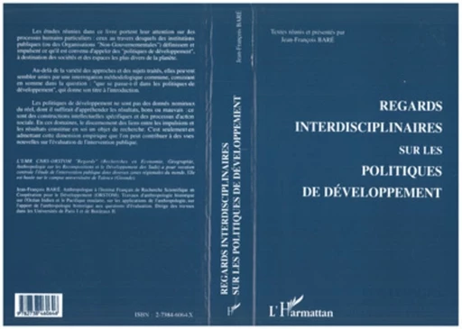 Regards Interdisciplinaires sur les Politiques de Développement - Jean-François Baré - Editions L'Harmattan