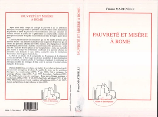 Pauvreté et Misère à Rome - Franco Martinelli - Editions L'Harmattan