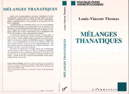 Mélanges thanatiques - Louis-Vincent Thomas - Editions L'Harmattan