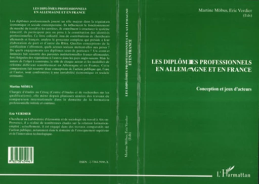 Les Diplômes Professionnels en Allemagne et en France - Martine Mobus, Raymond Verdier - Editions L'Harmattan