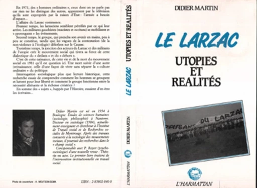 Le Larzac - Didier Martin - Editions L'Harmattan