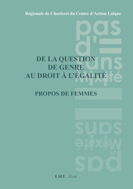 De la question de genre au droit à L'égalité -  - EME Editions