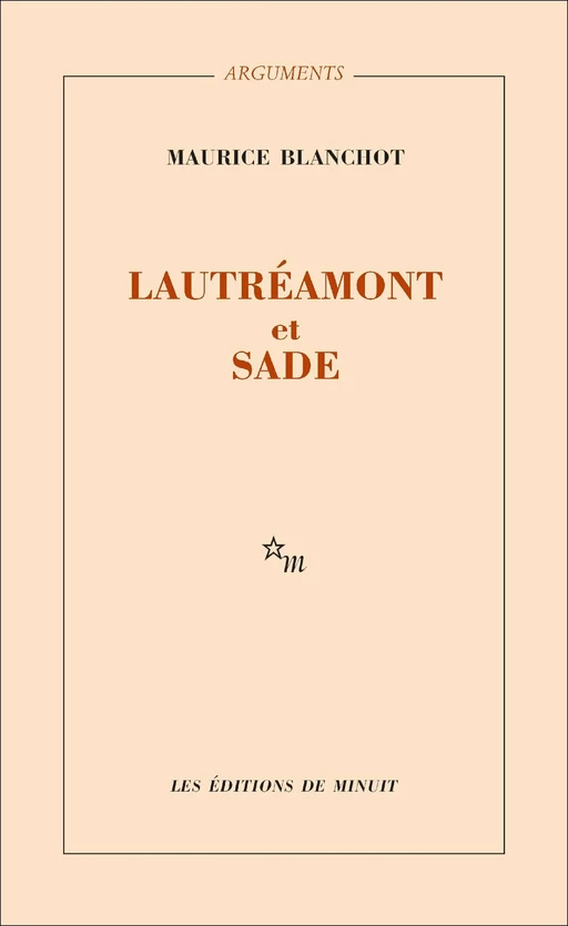 Lautréamont et Sade - Maurice Blanchot - Minuit