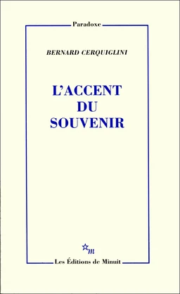 L'Accent du souvenir