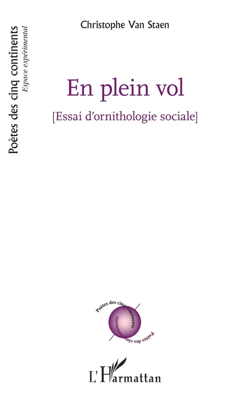 En plein vol - Christophe Van Staen - Editions L'Harmattan