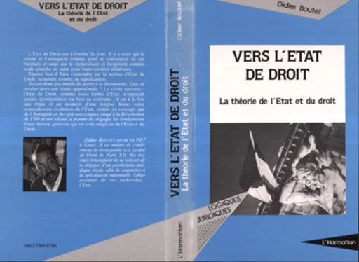 VERS L'ÉTAT DE DROIT - Didier Boutet - Editions L'Harmattan