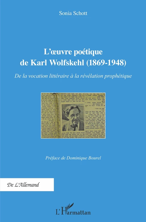 L'Oeuvre poétique de Karl Wolfskehl (1869-1948) - Schott Sonia - Editions L'Harmattan