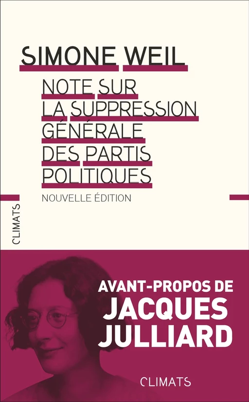 Note sur la suppression générale des partis politiques - Simone Weil - Climats