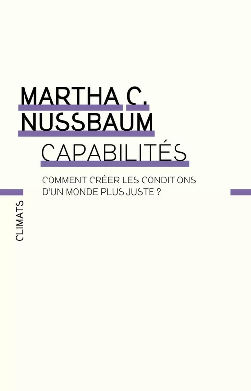 Capabilités - Martha Nussbaum - Climats