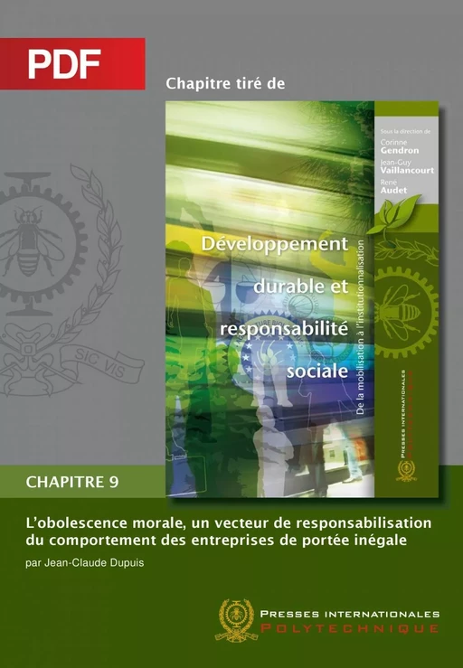 L'obsolence morale, un vecteur de responsabilisation du comportement des entreprises de portée inégale (Chapitre PDF) - René Audet, Corinne Gendron, Jean-Guy Vaillancourt - Presses de l'Université de Montréal