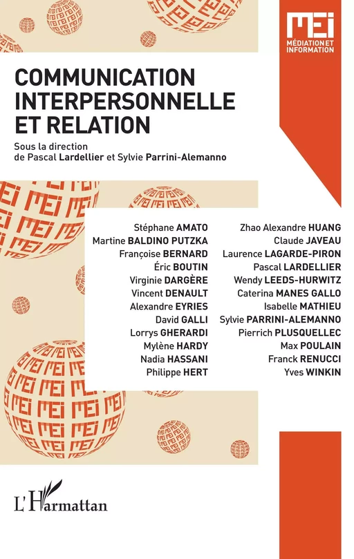 Communication interpersonnelle et relation - Pascal Lardellier, Sylvie P. Alemanno - Editions L'Harmattan