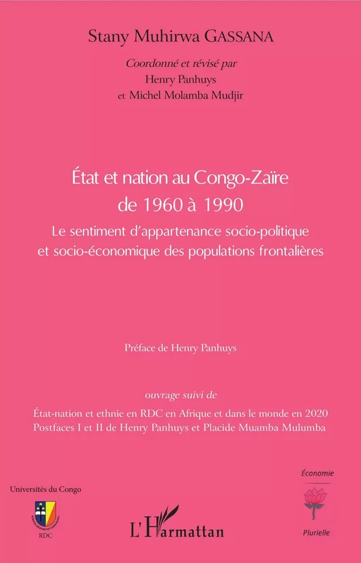 Etat et nation au Congo-Zaïre de 1960 à 1990 - Stany Muhirwa Gassana, Henry Panhuys, Michel Molamba Mudjir - Editions L'Harmattan