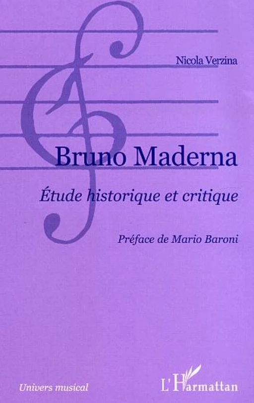 Bruno Maderna - Nicola Verzina - Editions L'Harmattan