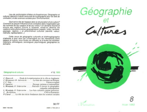 Géographie et cultures n°8 -  Fournet guerin catherine - Editions L'Harmattan