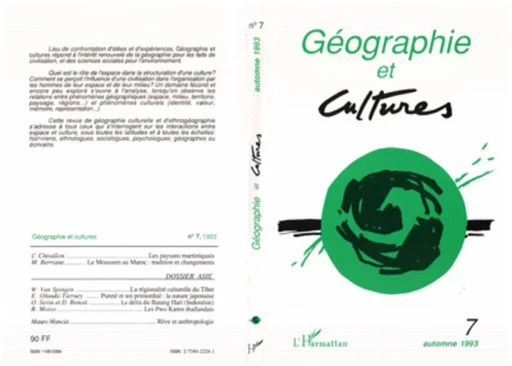 Géographie et cultures n°7 -  Fournet guerin catherine - Editions L'Harmattan