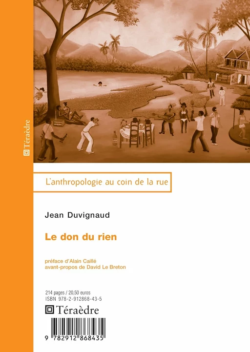 Le don du rien - Jean Duvignaud - Téraèdre