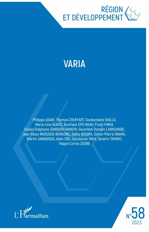 Varia -  - Editions L'Harmattan